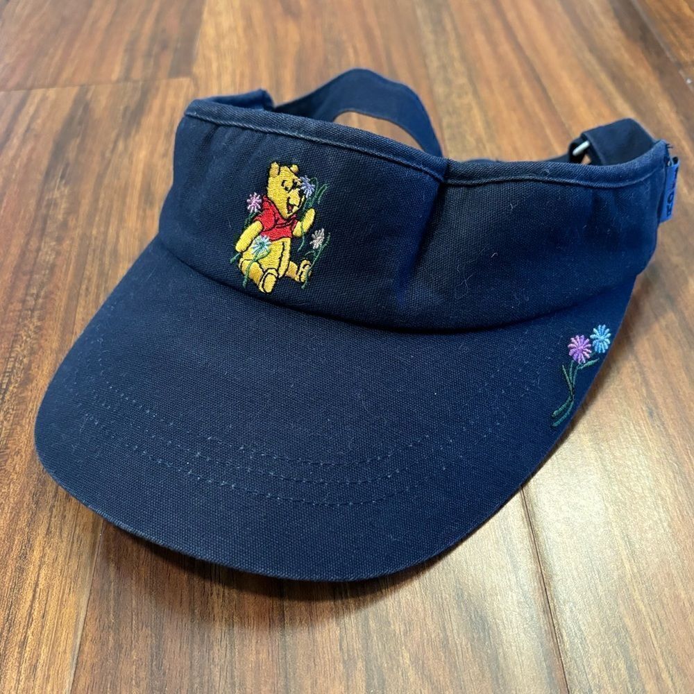 Disney Store Vintage Winnie the Pooh navy embroidered visor